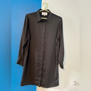 ba&sh nwt Black button down silk shirt dress, size 1